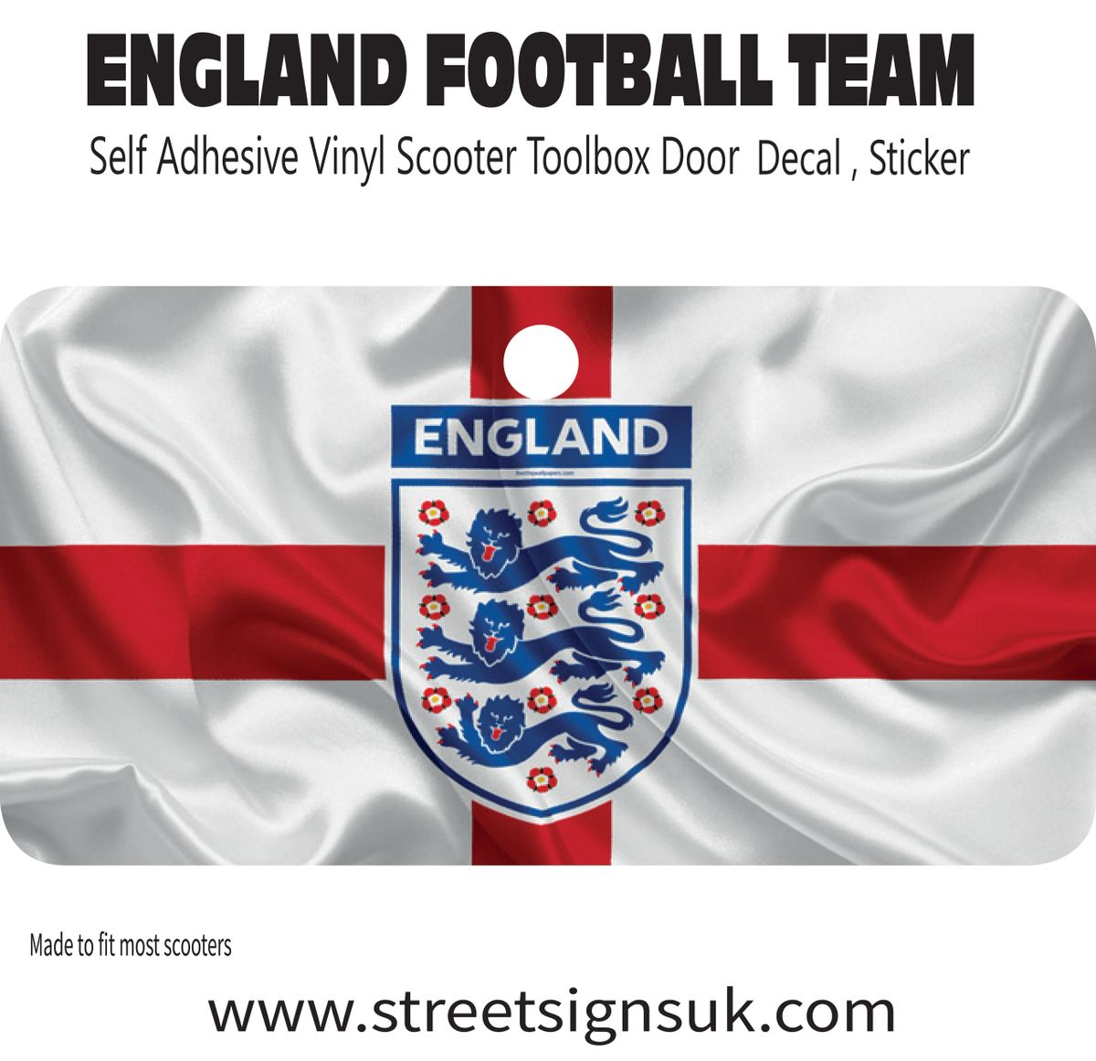 England football badge self adhesive vinyl decal sticker scooter